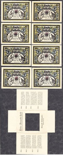 Döbeln -Stadt- vollst. Serie, Druckfirma 56,5 mm lang, mit Faltkuvert (L 268.2)