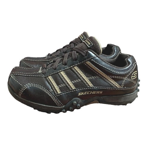Skechers Shoes Youth Boys Size 1 Brown Lace Up Low Top Hiking Sneaker 91658L - Picture 3 of 12