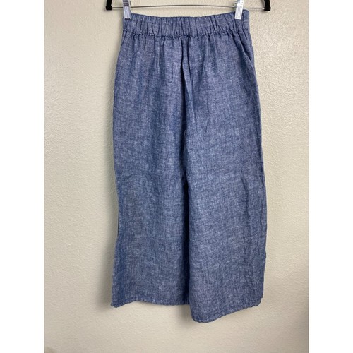 Nicole Miller Linen Wide leg Pants Womens size XS Blue Lagenlook Beach Vacation - Picture 2 of 14