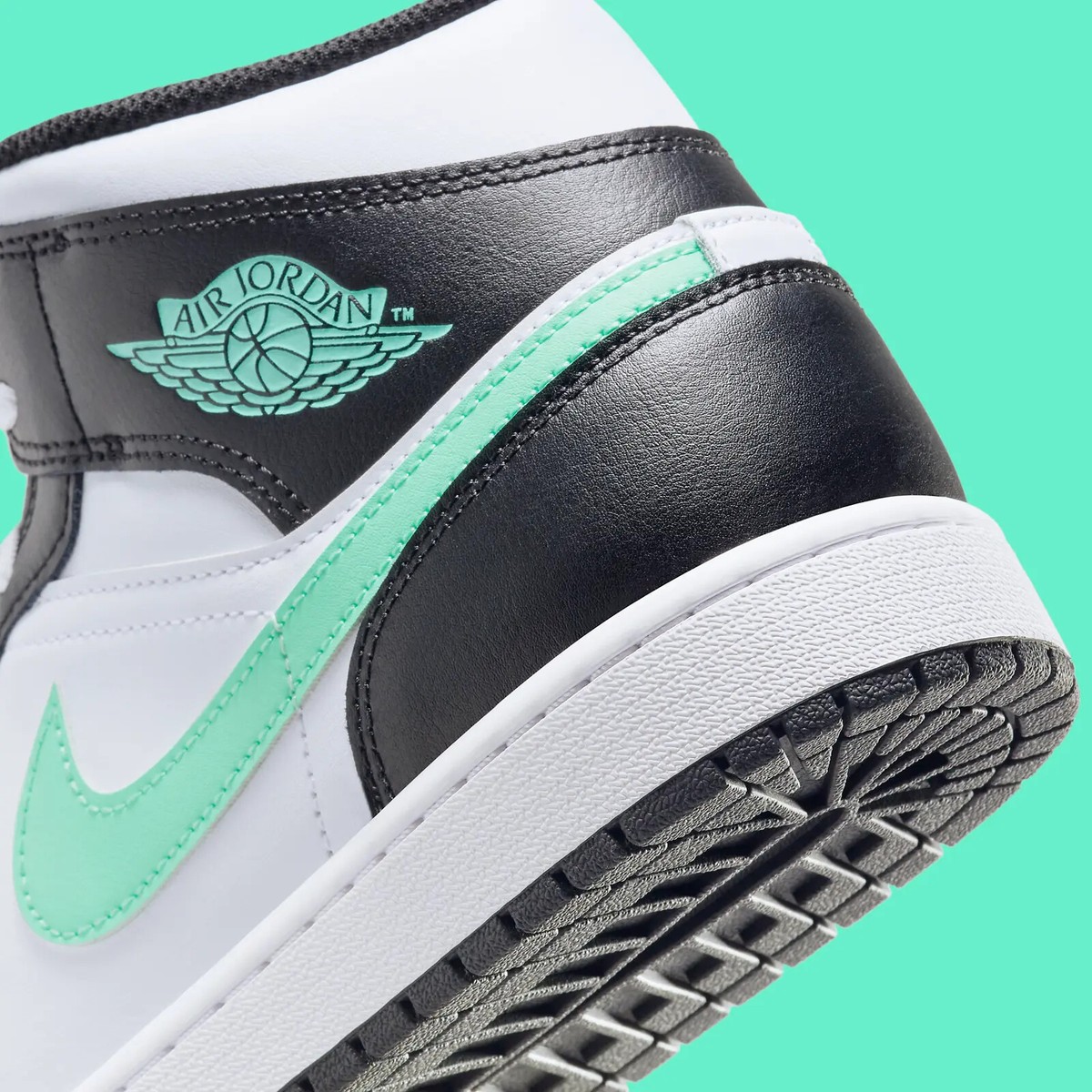 Nike Air Jordan 1 Mid Shoes White Green Glow Black DQ8426 Nike Air Jordan 1 Mid Shoes White Green Glow Black DQ8426