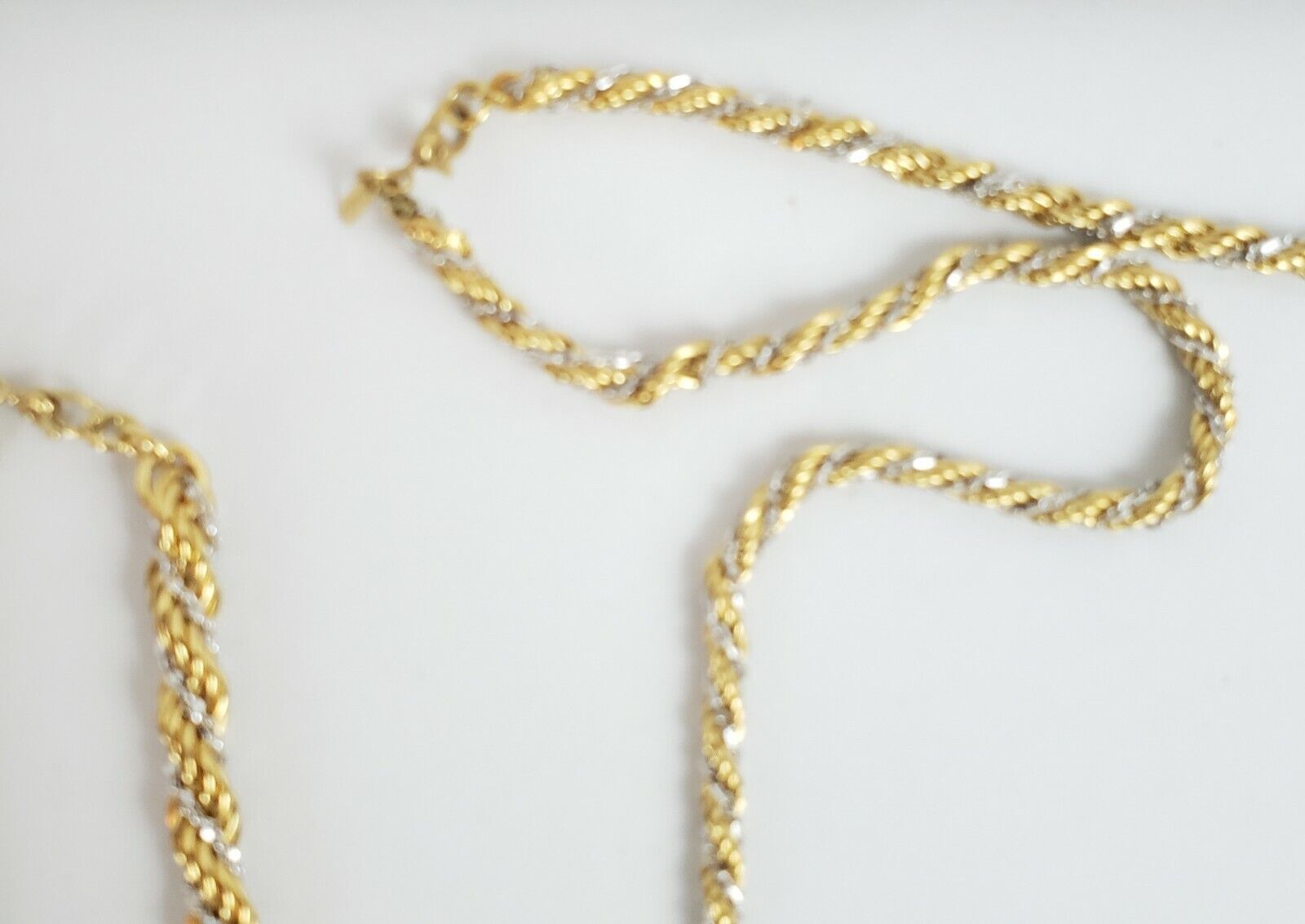 VINTAGE MONET TWIST GOLD/SILVER PLATED NECKLACE, … - image 2