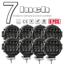 7 Inch Round Led Light Pod Bar Spot Flood Drl Driving Fog Atv Suv Offroad Truck