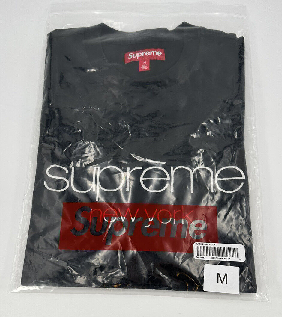 Size Medium - Supreme Classic Logo S/S Top Black White FW23 BRAND NEW - In  Hand