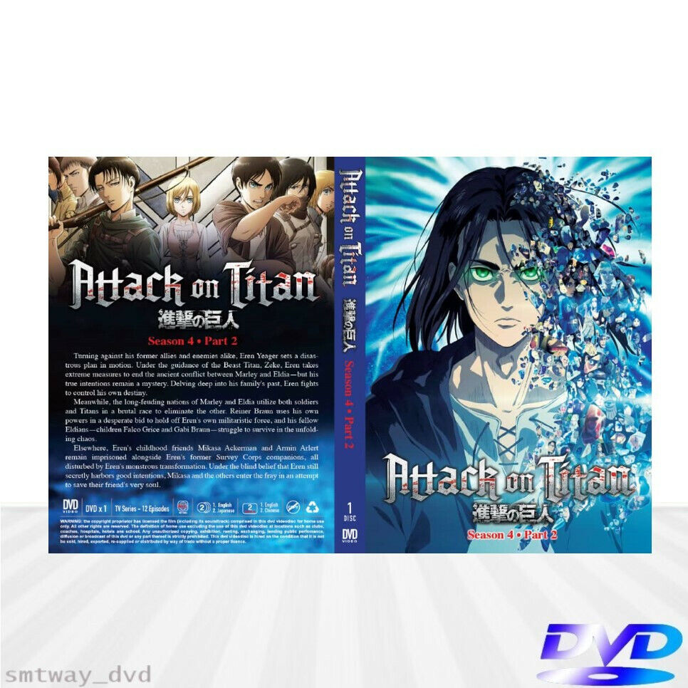 DVD ANIME ATTACK ON TITAN SEASON 4 PART 2 VOL.1-12 END REG ALL ENGLISH  DUBBED