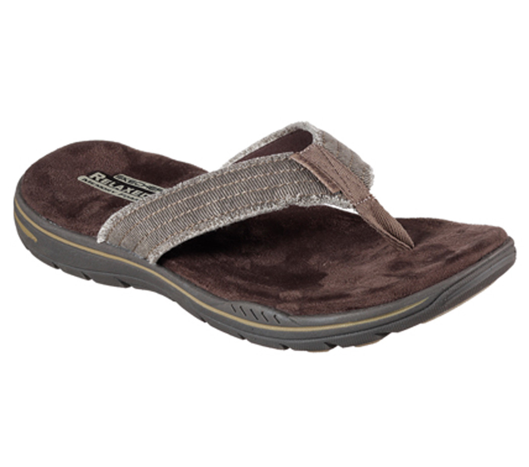 Skechers Herren Zehentrenner Pantolette EVENTED ARVEN 65091/CHOC braun Skechers Herren Zehentrenner Pantolette EVENTED ARVEN 65091/CHOC braun