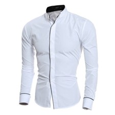 Mens Business Button Down Slim Fit Shirts Long Sleeve Casual Formal Shirt Blouse