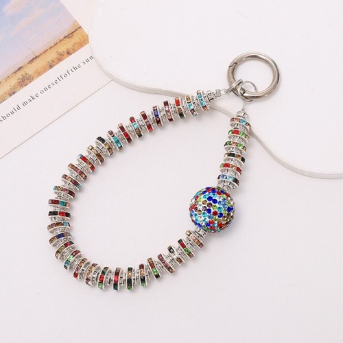 Keychain Rhinestone Phone Lanyard Glitter Wrist Straps Phone Accessories - Photo 4 sur 21