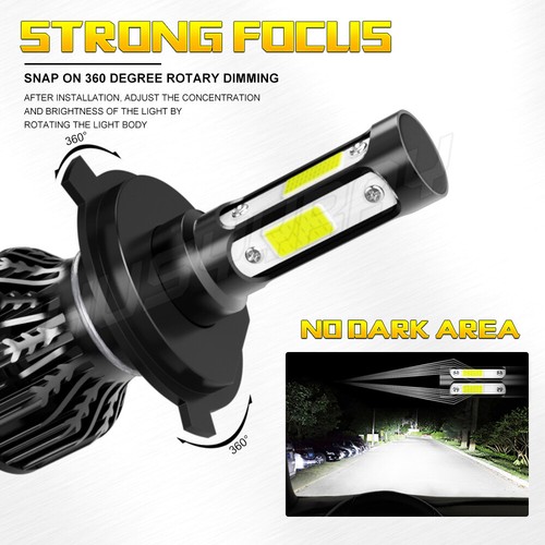 For Toyota Yaris 4Dr Sedan 2007-2011-2019 LED Headlights Fog Light Bulbs White - Picture 6 of 11