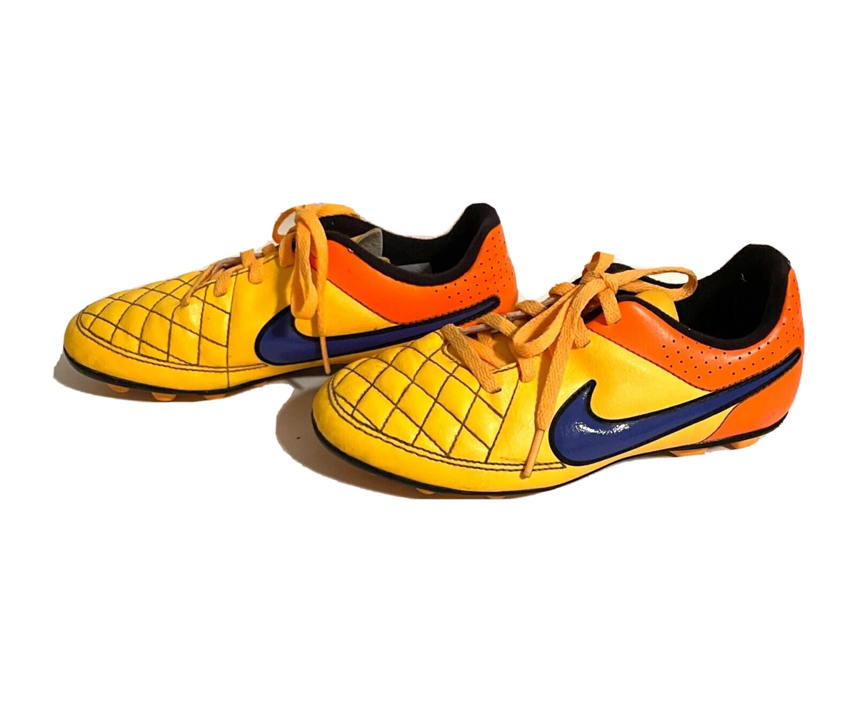 NIKE TIEMPO YELLOW SOCCER CLEATS Youth Sz 1.5