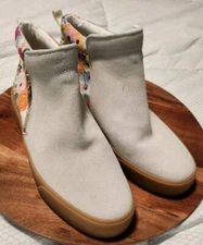 Rifle Paper Co x Keds Cooper Suede Zip Bootie Garden Party SZ 8 Tan Floral