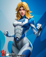 Invisible Woman Figurine Marvel Rivals Hand Painted Model / DIY Kit 9pcs