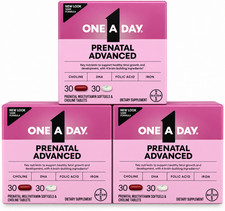3PACK ONE A DAY PRENATAL ADVANCED MULTIVITAMIN 90 SOFTENS  90 TABLETS EXP 02/27