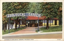 Entrance Zoological Gardens Cincinnati OH Zoo Vintage Postcard