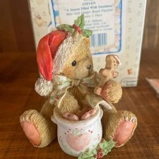 Cherished Teddies Figurine by Priscilla Hillman 'STEVEN' 1992 Christmas Bear COA
