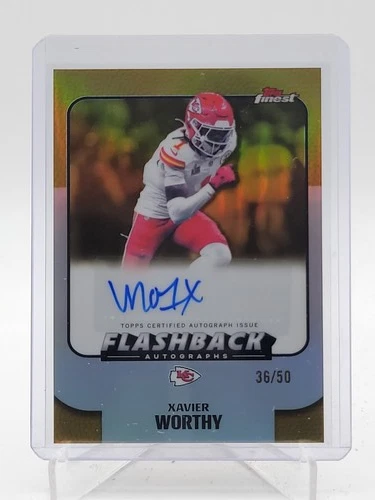 XAVIER WORTHY 2025 TOPPS FINEST FLASHBACK GOLD REFRACTOR AUTO /50 #FBA-XW Q6633