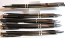 LOT OF 5 TERZETTI ARROW METAL GUNMETAL GREY BALLPOINT PEN/CT