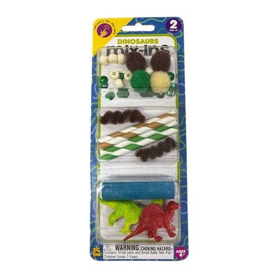 Dinosaurs Mix-Ins Sensory Bin Add-On Pack   Beads, Pom Poms & Dinosaur Figures