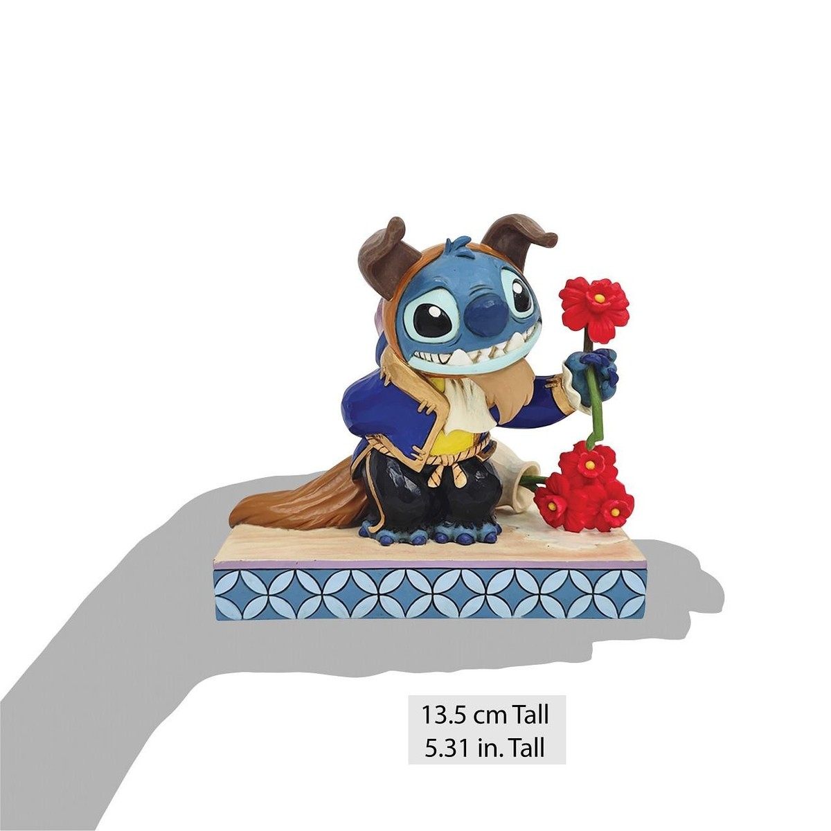 Jim Shore Disney Traditions Stitch as Beast Holding Flower