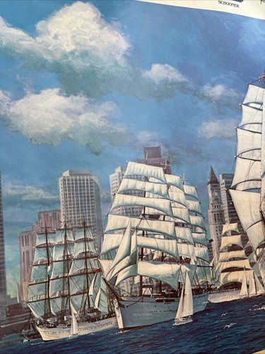 VTG Operation Sail 1980 Op Sail 80 Poster 350th Anniversary Boston Tall Ships - Picture 5 of 8