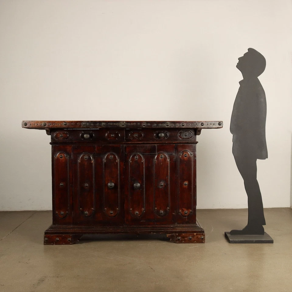 Antiguo armario barroco nogal Italia siglo XVIII Foto 2 de 4