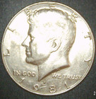 1981-D Kennedy Half Dollar w/DDD-O & R/Radial Flow Lines.  Buy & get a free coin — photo 2
