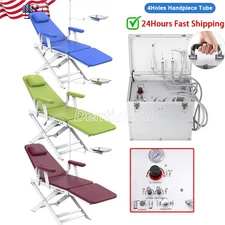 Portable Dental Unit Delivery with Air Compressor Suction 4Holes/ Portable Chair