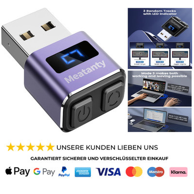 USB Maus Jiggler Metall Mini ON OFF Tasten 3 Spuren LED Display