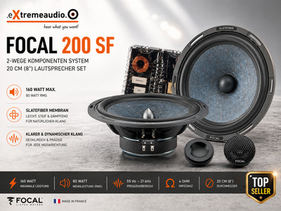 Focal 200 SF 2-Way 20 cm (8'') Component Speaker Set Slatefiber Series 
