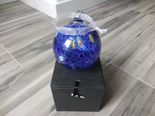 Large Handblown Blue Art Glass Christmas Ball 3-1/2" Ornament W/Box On Sale 