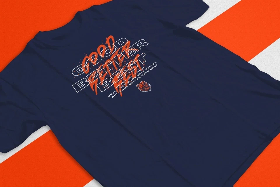 Camiseta Bears Good Better Best Inspirationa Coach Quote Chicago Football S-3XL Foto 3 de 4