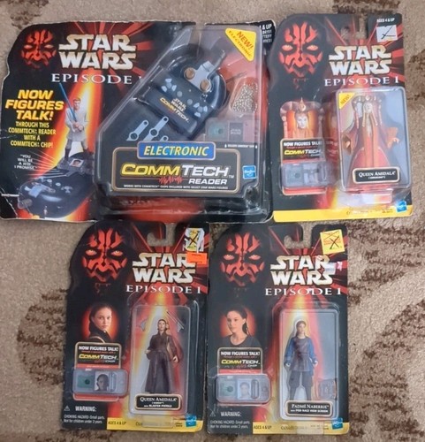 Hasbro Star Wars Episode I Naboo Lot Incl Commtech Reader & 3 Characters - Picture 1 of 9