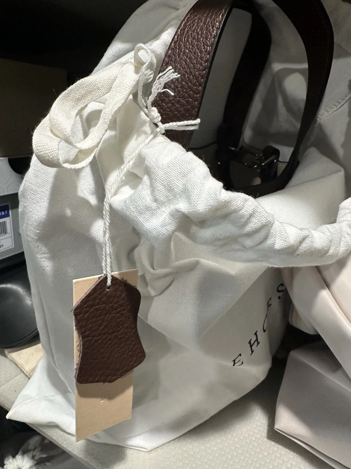 The Horse Alexie Coffee Brown Pebbled Leather Crossbody Tote Handbag - Image 4 of 4