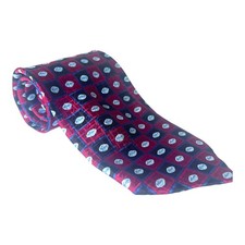 Vintage Pfizer Mens Tie Viagra Necktie Pharmaceutical Navy Red Drug Rep