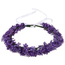 Floral Headband Lavender Flower Crown Simulated Garland Hairband Cloth Hair A...