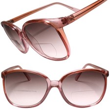 True Vintage Pink Womens Tinted Lens Bifocal 2.75 Reading Sun Glasses