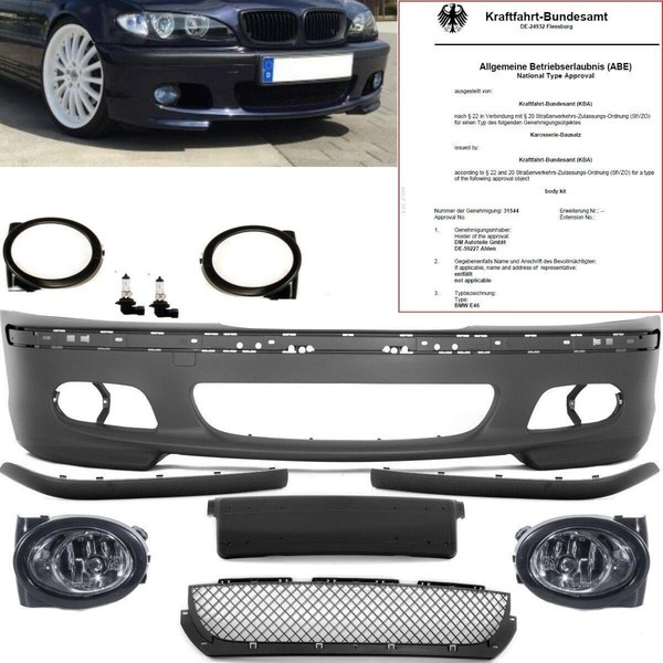 Aerodynamik StoßStange Passt FüR BMW E46 3 Er Limousine Touring Grundiert +Nebel-image