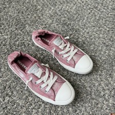 Converse All Star CTAS Shoreline Metallic Pink Slip On Sneakers Women's 9 NEW