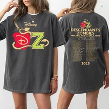NEW! Descendants Zombies Worlds Collide Tour 2025 T-Shirt Disney Descendants Tee