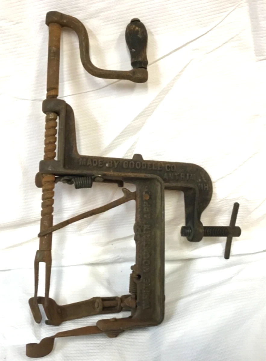 Goodell antique cast iron apple peeler Anthim N.H. USA patina