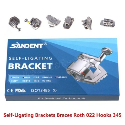 Dental Orthodontic Self-Ligating Brackets Braces Roth 022 Haken 345+Buccal Tubes