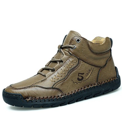  Handmade Leather Boots Outdoor Sneakers Breathable Casual Men's Ankle Boots 