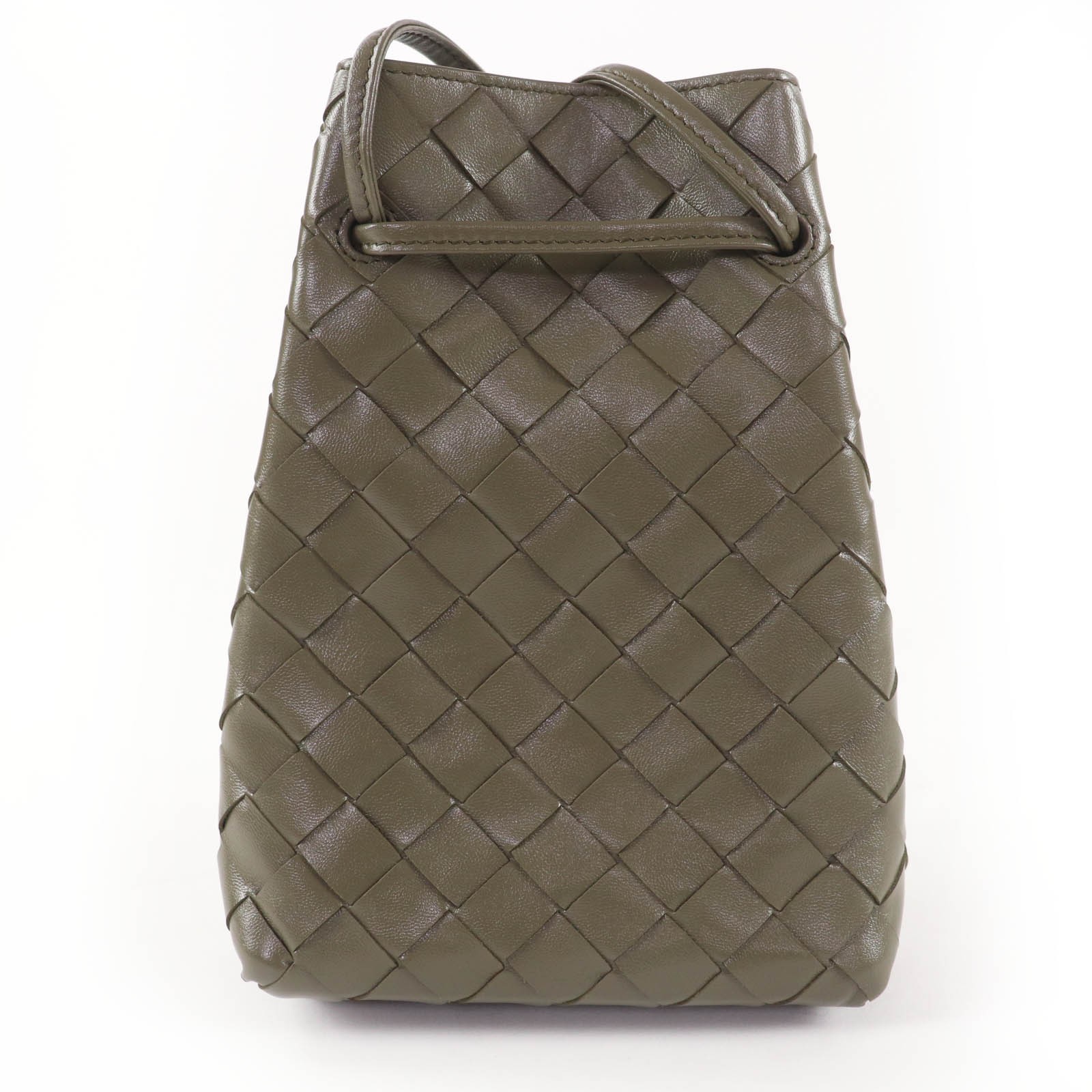 Excellent BOTTEGAVENETA Shoulder Bag INTRECCIATO leather khaki leather Women thumbnail 3