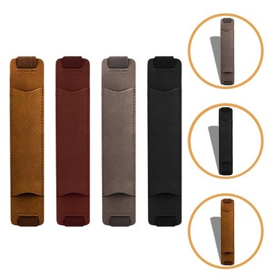 4 Pcs Elastic Band Pen Pouch Pu Holder For Notebook And Planner