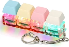LED Keychain Keyboard Clicker Fidget Toy for Adults - 4 in 1 Sensory Fun