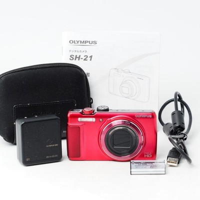 OLYMPUS STYLUS SH-21 16.0MP Compact Digital Camera Red [Near Mint] US Stock