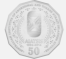 AIATSIS ~ 50 cent coin x 1 ~ Australia 2014 ~ RARE ~  50c UNC Coin IN 2 X 2