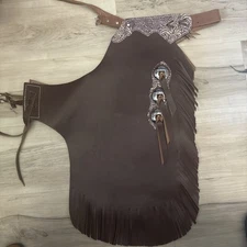 Kids Leather Chinks w/ Purple Embossing Size 9/10