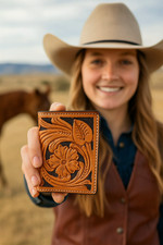 Twisted-X Ranger Western Floral Tooled Leather Tri Fold Wallet XH-108T