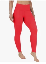 90 Degree By Reflex Red Leggings size Medium Active Gym Running Yoga