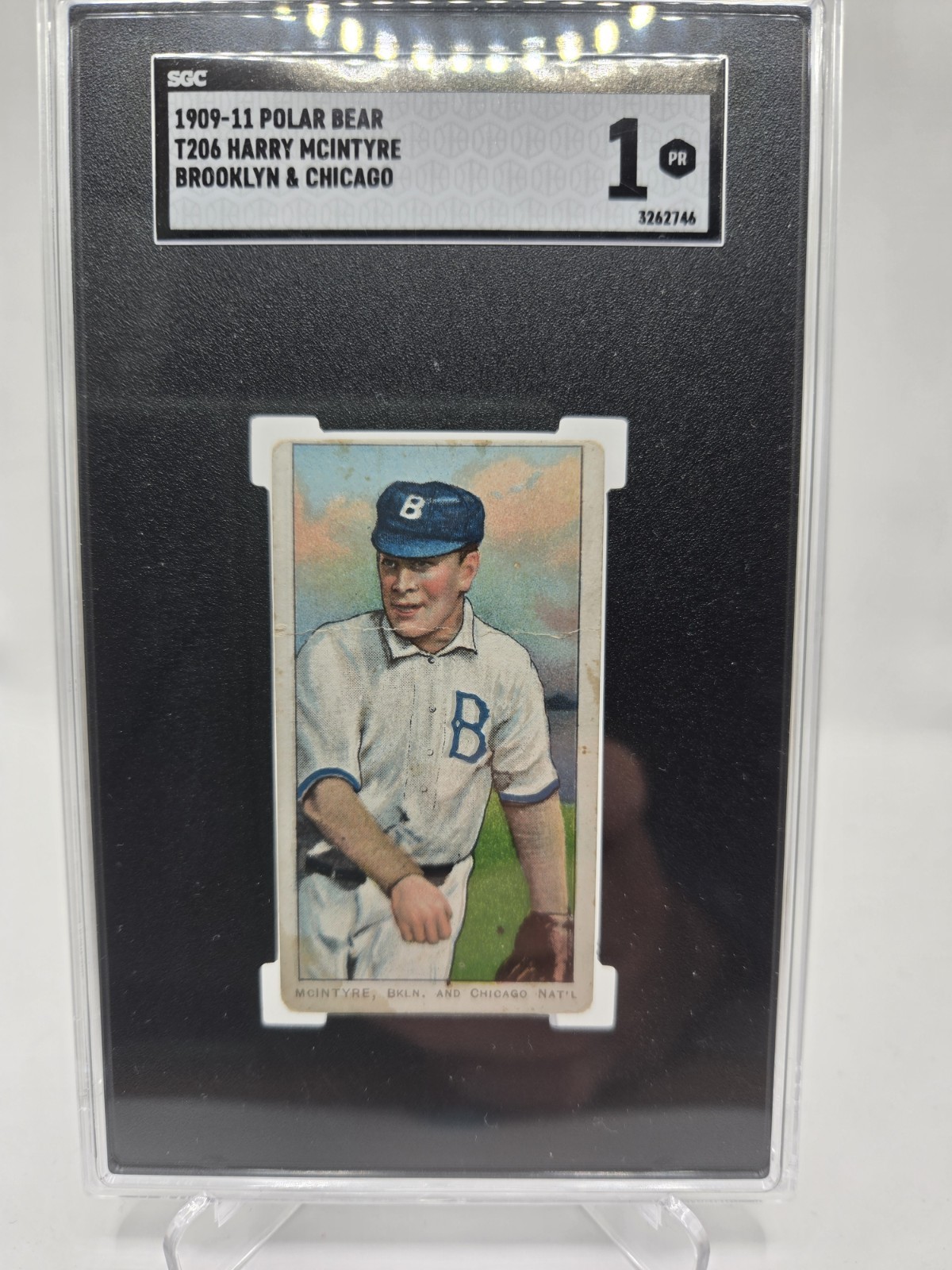 1909-1911 T206 Harry McIntyre Polar Bear Back SGC 1 Brooklyn Superbas Two-Way Pl